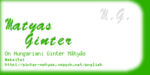 matyas ginter business card